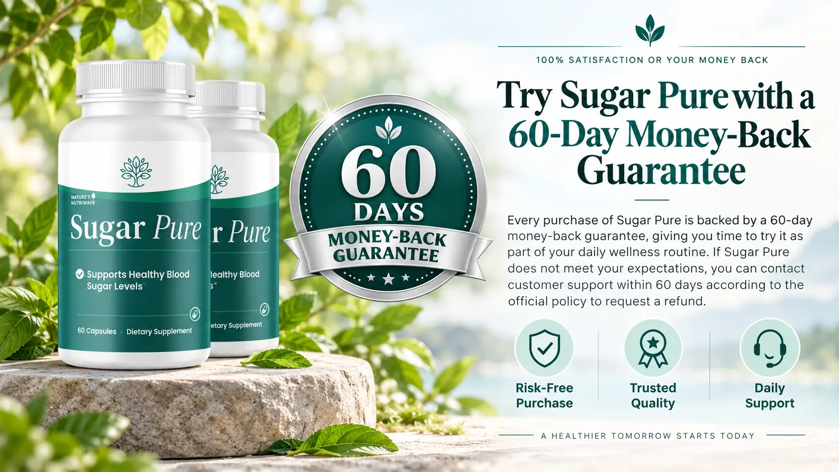 SugarPure 60 day money back guarantee